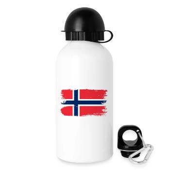 Pinselstrich der norwegischen Flagge - Trinkflasche mit Deckel 500 ml - Weiß - Rechts