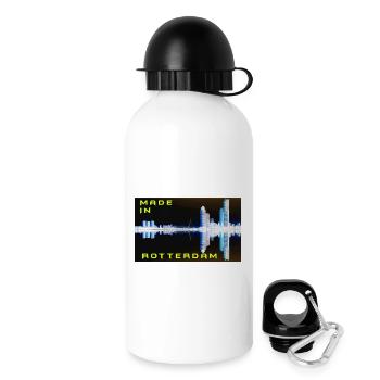 Futuristische Reflexion der Skyline von Rotterdam - Trinkflasche mit Deckel 500 ml - Weiß - Rechts