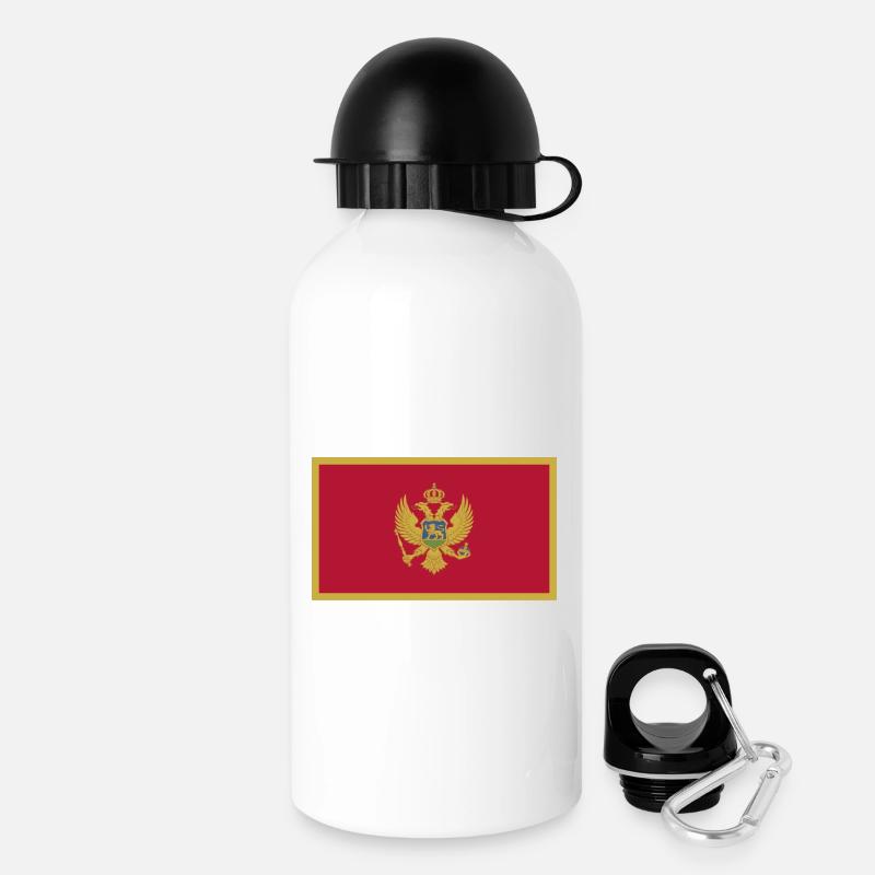 Montenegro Flag - Drinks Bottle with Lid 500 ml - white