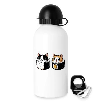 Neko Maki Mix: Die Sushi-Katze - Trinkflasche mit Deckel 500 ml - Weiß - Rechts