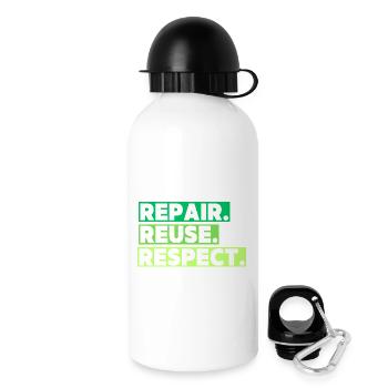 Un thème écologique avec un message - Gourde avec bouchon 500 ml - blanc - Droite