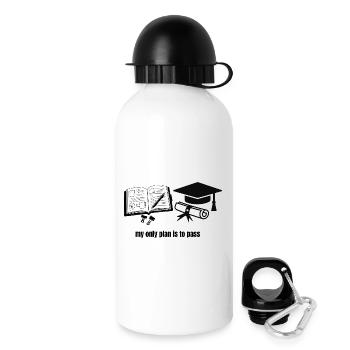 Mein einziger Plan ist zu bestehen – Motivational Student Gra - Trinkflasche mit Deckel 500 ml - Weiß - Rechts