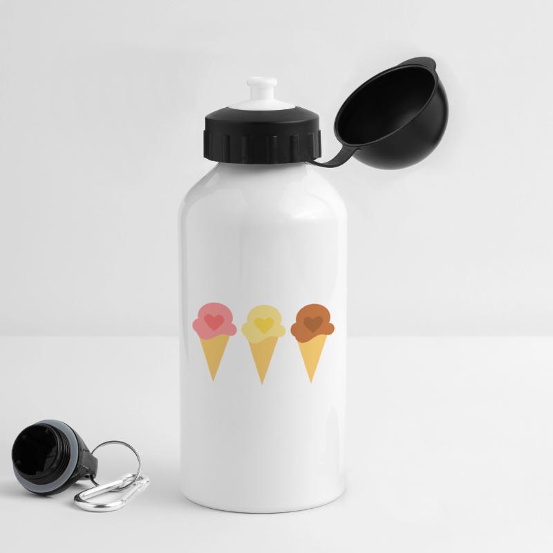 Eis Herz Eiscreme Erdbeereis Eisdiele Geschenk Trinkflasche mit Deckel 500 ml