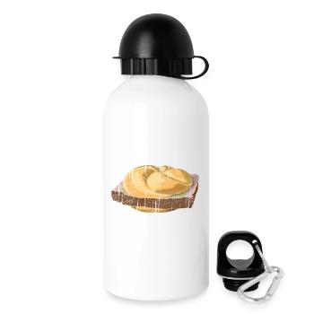 Österreichisch / Bayrische Leberkassemmel - Trinkflasche mit Deckel 500 ml - Weiß - Rechts