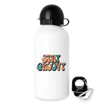 Stay Groovy - Retro Vibes - Drinks Bottle with Lid 500 ml - white - Right