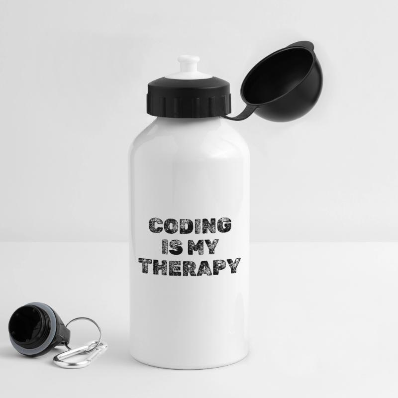Coding Is My Therapy Developer Saying Drinks Bottle with Lid 500 ml