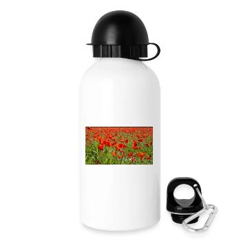 Roter Mohn Florale Pracht - Trinkflasche mit Deckel 500 ml - Weiß - Rechts