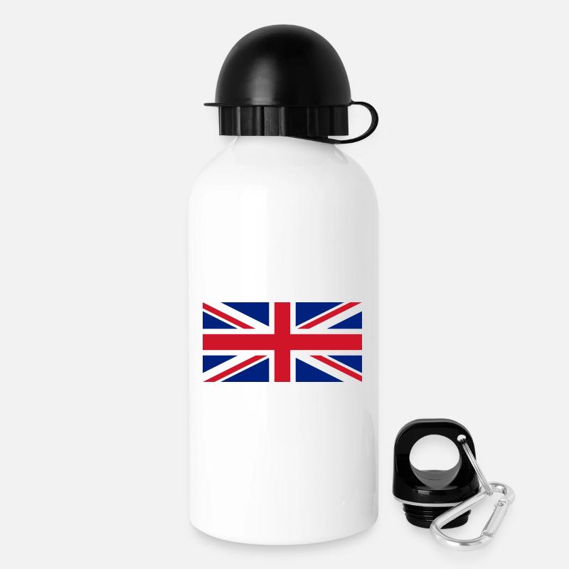 England Flagge - Trinkflasche mit Deckel 500 ml - Weiß
