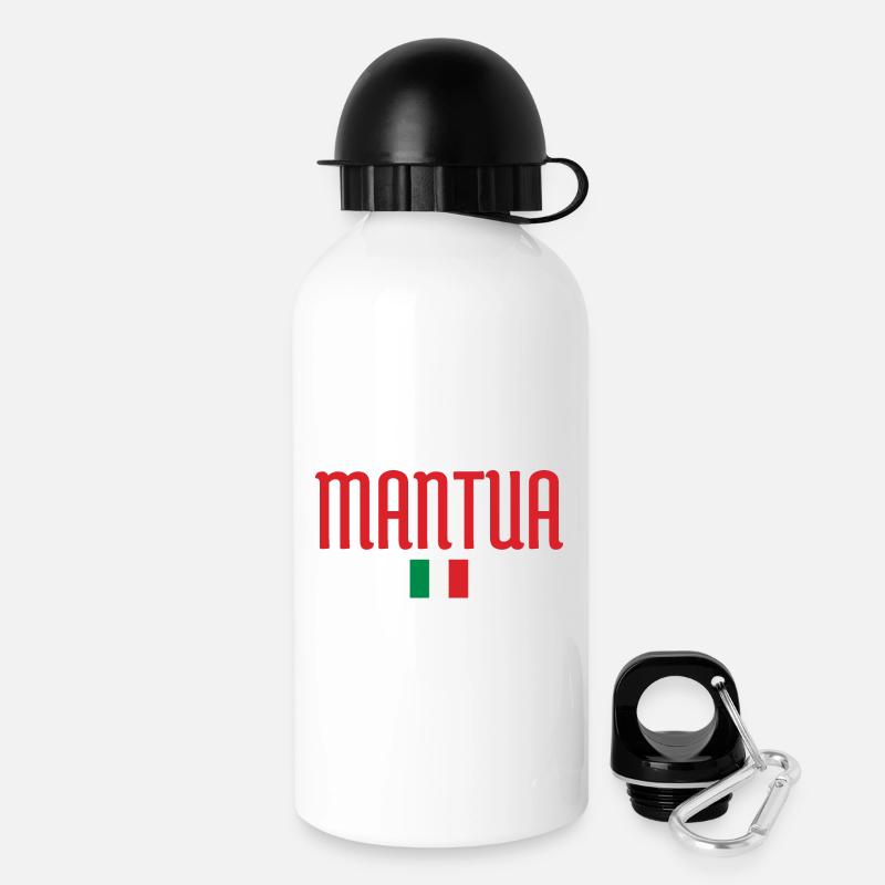 Drapeau de Mantoue-Italien Typographie audacieuse inspirée - Gourde avec bouchon 500 ml - blanc