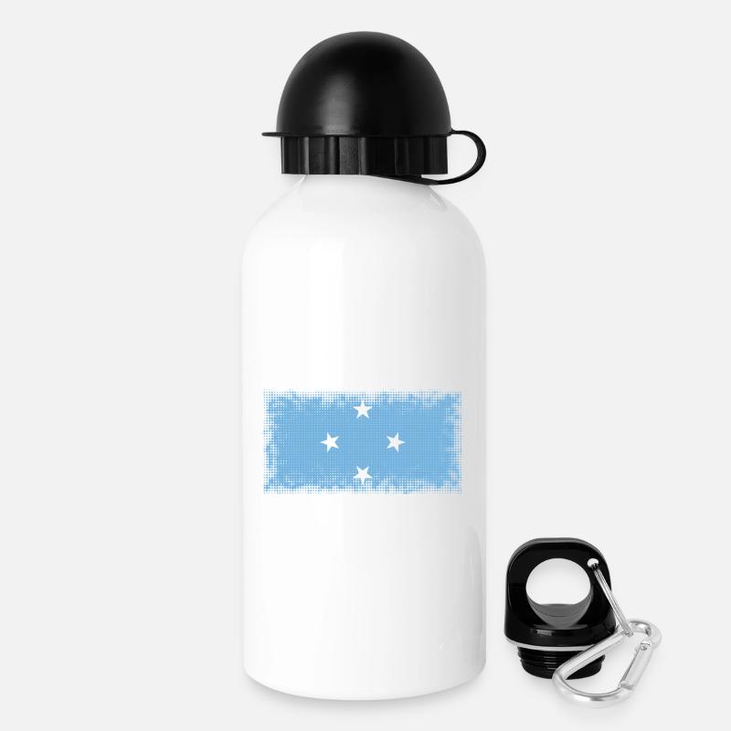 Gift for Micronesia - Drinks Bottle with Lid 500 ml - white