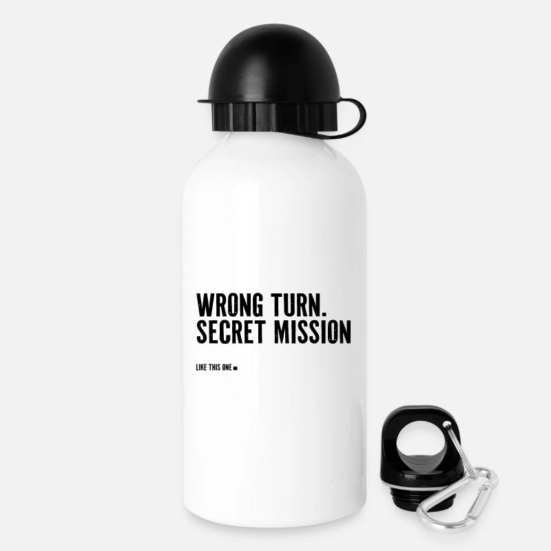 wrong turn. Secret Mission. - Drinks Bottle with Lid 500 ml - white