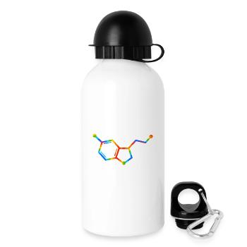 Regenbogenmolekülgeometrie – Seratonin - Trinkflasche mit Deckel 500 ml - Weiß - Rechts