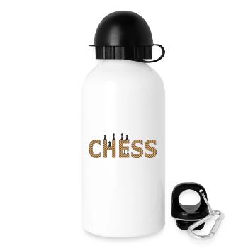 Echecs à la silhouette contrastée - Gourde avec bouchon 500 ml - blanc - Droite