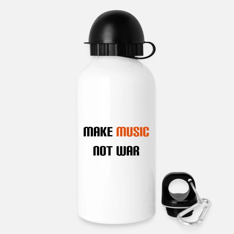 Make Music Not War (V) - Trinkflasche mit Deckel 500 ml - Weiß