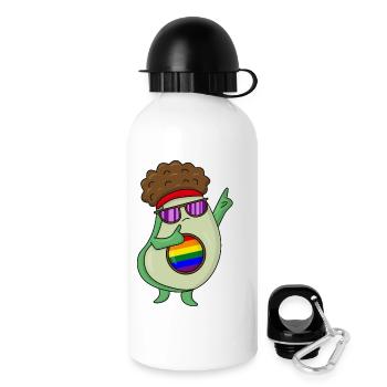 LGBT Avacado Regenbogen - Trinkflasche mit Deckel 500 ml - Weiß - Rechts