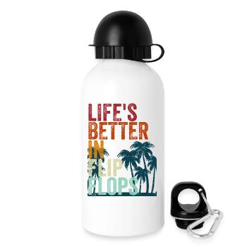 Life's better in Flip Flops - Trinkflasche mit Deckel 500 ml - Weiß - Rechts
