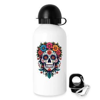 Festlicher Dia de los Muertos, Tag der Toten - Trinkflasche mit Deckel 500 ml - Weiß - Rechts