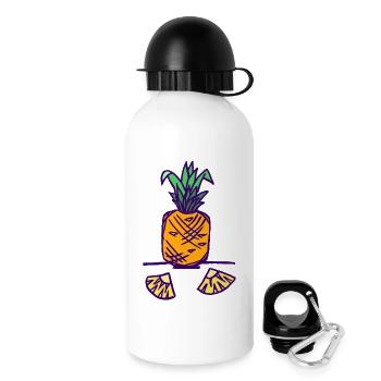 Ananas mit Scheiben - Trinkflasche mit Deckel 500 ml - Weiß - Rechts