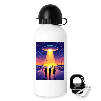 O’Hare Airport 2006 – UFO above the terminal - Drinks Bottle with Lid 500 ml - white - Right