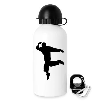 Silhouette B-Boy – Mouvement de breakdance - Gourde avec bouchon 500 ml - blanc - Droite