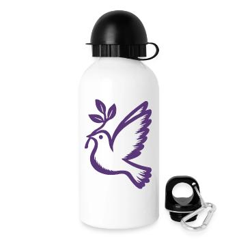Lila Taube Emblem Olivenzweig - Trinkflasche mit Deckel 500 ml - Weiß - Rechts