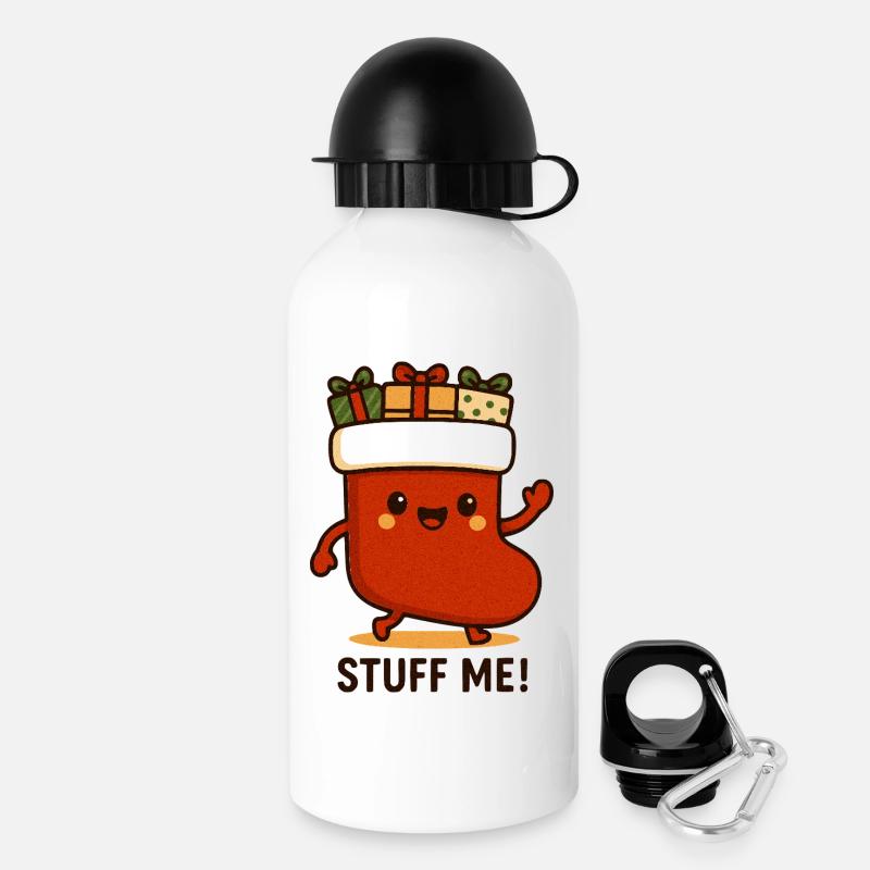 Kuscheliger Magen mit Geschenken - Trinkflasche mit Deckel 500 ml - Weiß