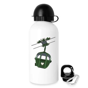 Green Cable Car Heart Motif - Drinks Bottle with Lid 500 ml - white - Right