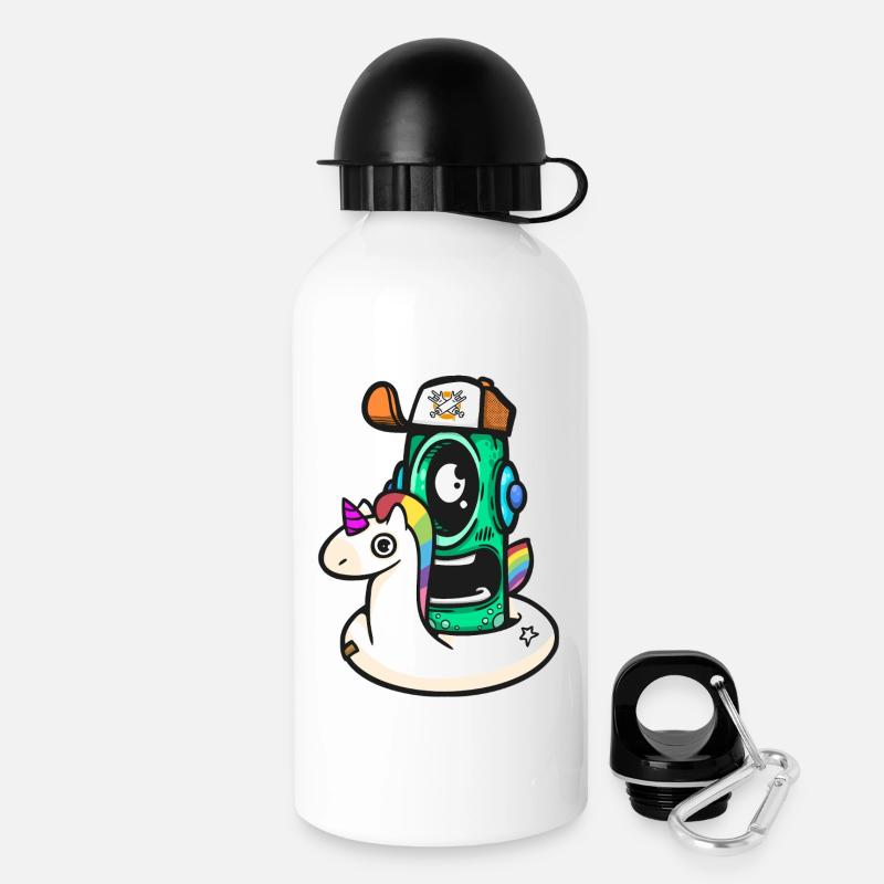 Unicorno Adventure Robot - Drinks Bottle with Lid 500 ml - white