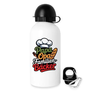 Papa Opa Familienbäcker - Trinkflasche mit Deckel 500 ml - Weiß - Rechts