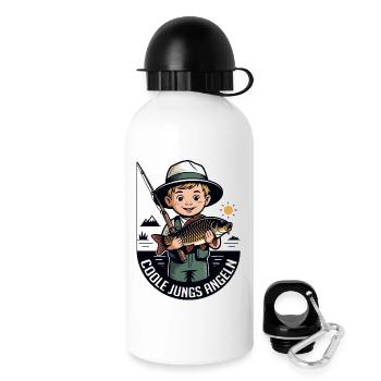 Cool Guys Fishing Cartoon Motif - Drinks Bottle with Lid 500 ml - white - Right
