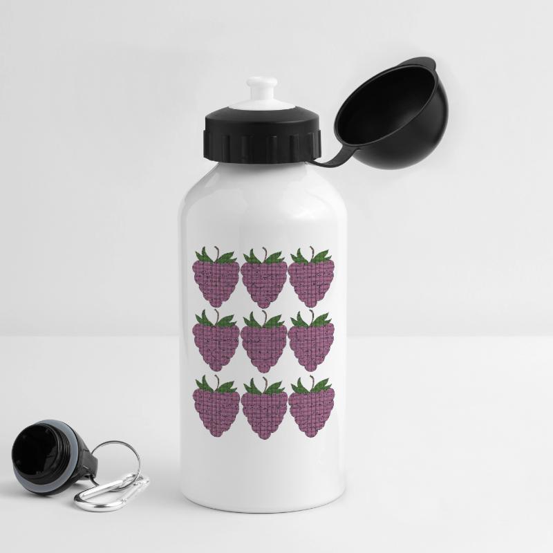 raspberry pattern textile Drinks Bottle with Lid 500 ml