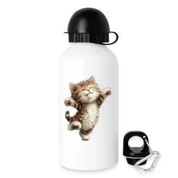 Chat heureux - Gourde avec bouchon 500 ml - blanc - Droite