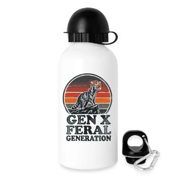Vintage Raccoon Gen X Feral Generation - Drinks Bottle with Lid 500 ml - white - Right