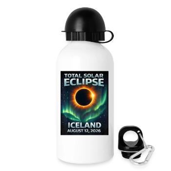 Éclipse solaire totale Islande 2026 Reykjavik - Gourde avec bouchon 500 ml - blanc - Droite