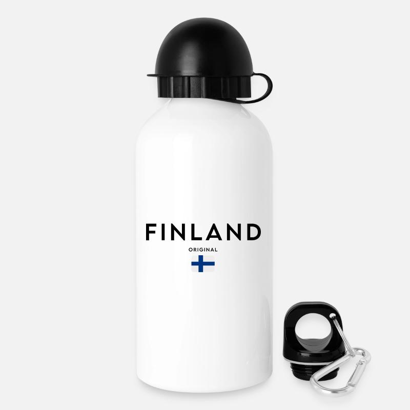 Finnish pride, minimalist sleek design - Drinks Bottle with Lid 500 ml - white