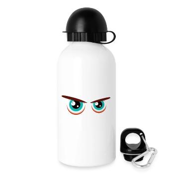 Intensive Blickblicke mit angespannter Mimik - Trinkflasche mit Deckel 500 ml - Weiß - Rechts