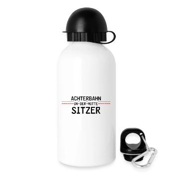 Achterbahnindermittesitzer - Trinkflasche mit Deckel 500 ml - Weiß - Rechts