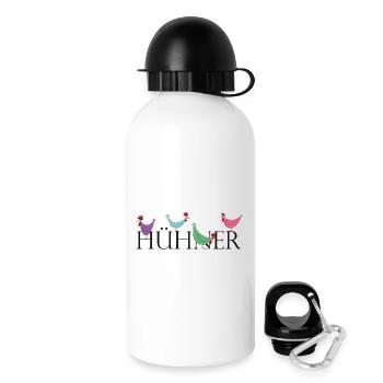 Humorvolle Hühner mit Wortspiel - Trinkflasche mit Deckel 500 ml - Weiß - Rechts