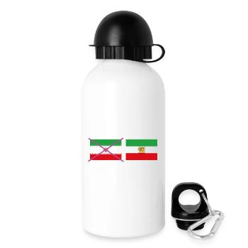Flaggenkreuz Iran – grafischer Kreuzverschluss - Trinkflasche mit Deckel 500 ml - Weiß - Rechts