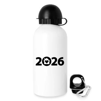 Constructeur 2026, Fête de pendaison de crémaillère 2026, Maison 2026 - Gourde avec bouchon 500 ml - blanc - Droite