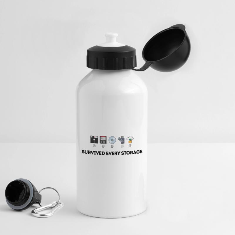 Data Storage Evolution - Tech Icons Drinks Bottle with Lid 500 ml