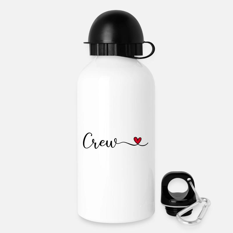 Équipe avec Heart Design - Gourde avec bouchon 500 ml - blanc