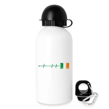 Ireland Flag Heartbeat - Drinks Bottle with Lid 500 ml - white - Right