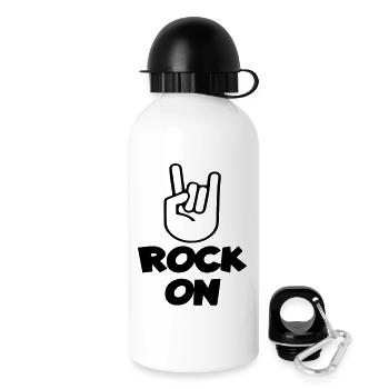 Rock on Musiker, Sänger, Schlagzeuger, Bassist * - Trinkflasche mit Deckel 500 ml - Weiß - Rechts