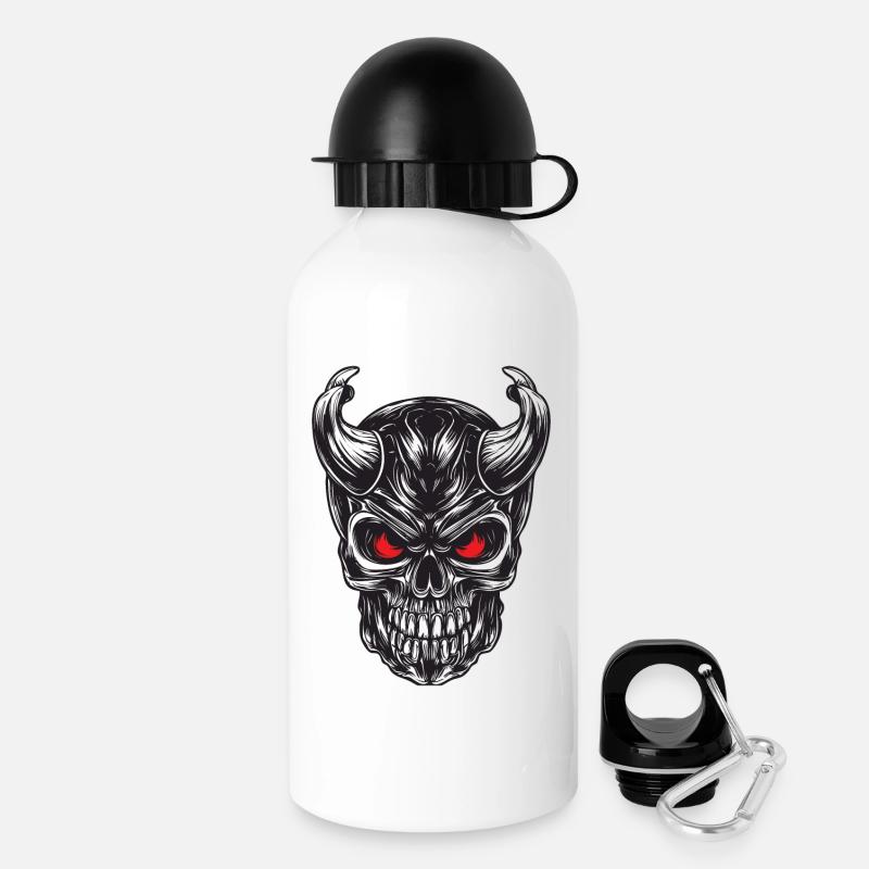 Schädel - Trinkflasche mit Deckel 500 ml - Weiß