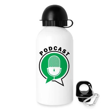 Podcast Mikrofon Sprechblasen - Trinkflasche mit Deckel 500 ml - Weiß - Rechts