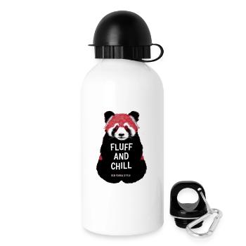 Fluff and Chill – Red Panda Style - Trinkflasche mit Deckel 500 ml - Weiß - Rechts