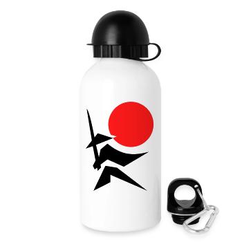 Abstract Image with Samurai Red Black - Drinks Bottle with Lid 500 ml - white - Right