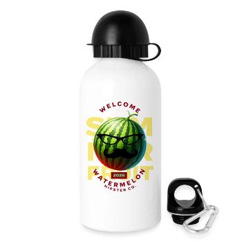 Hipster pastèque avec lunettes et moustache - Gourde avec bouchon 500 ml - blanc - Droite