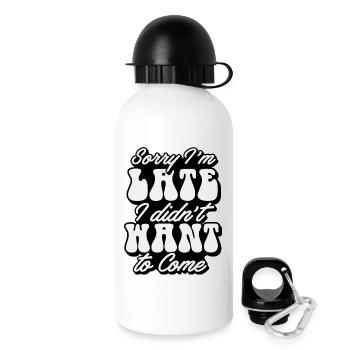 Humorvolles Textdesign für den lässigen Stil - Trinkflasche mit Deckel 500 ml - Weiß - Rechts